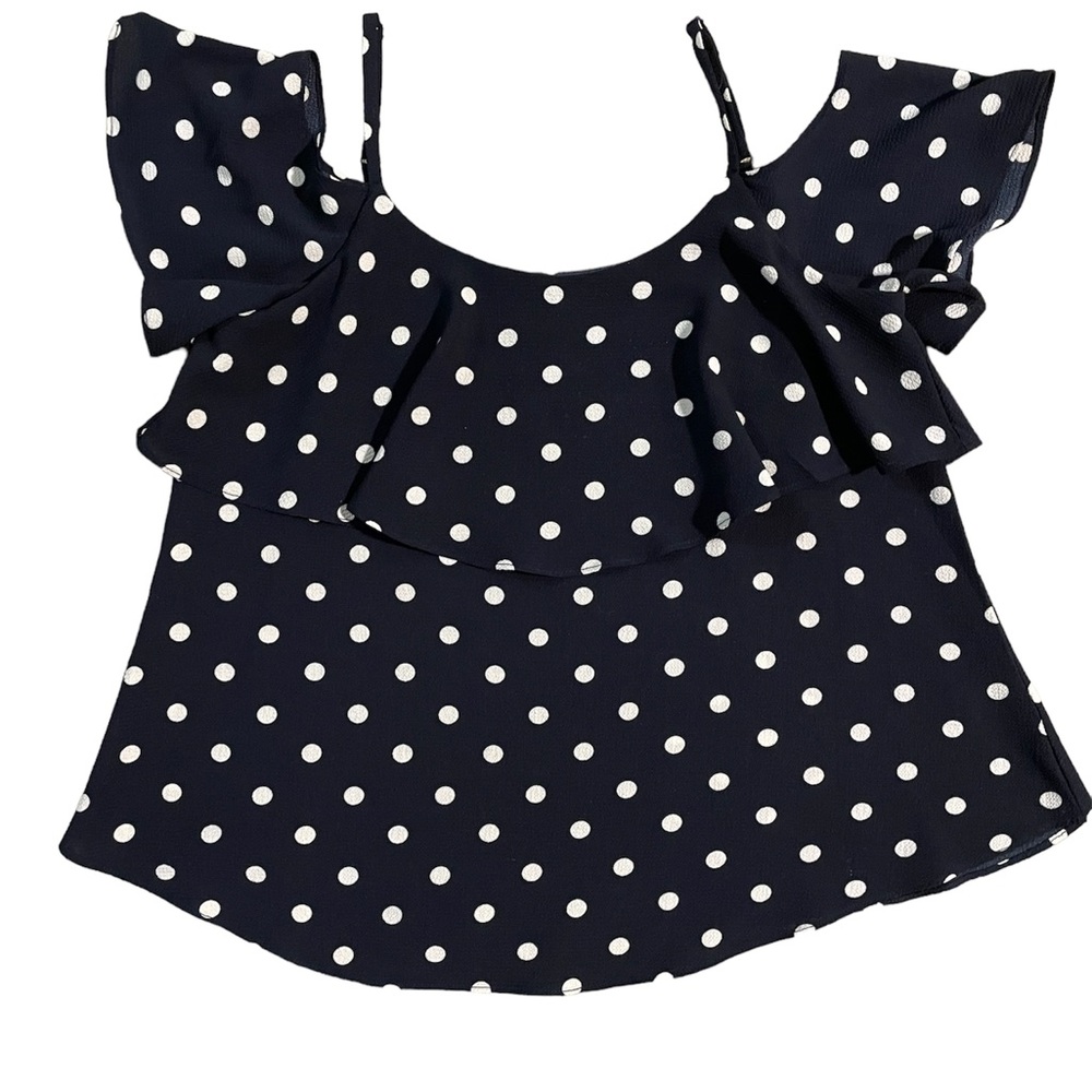 Bobeau blue polka dot tank top - size small